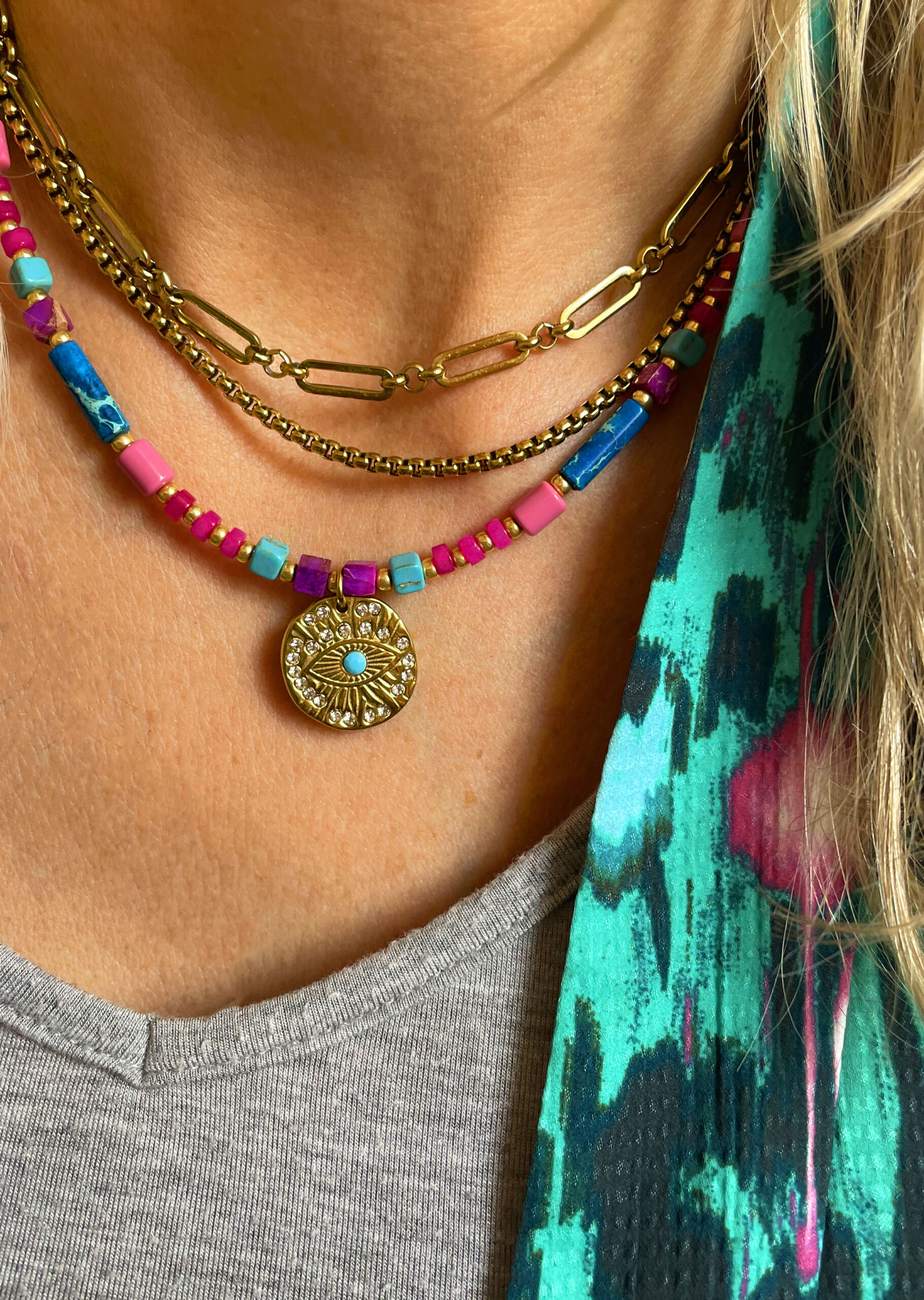 Collier ANEMONE rose – Image 2