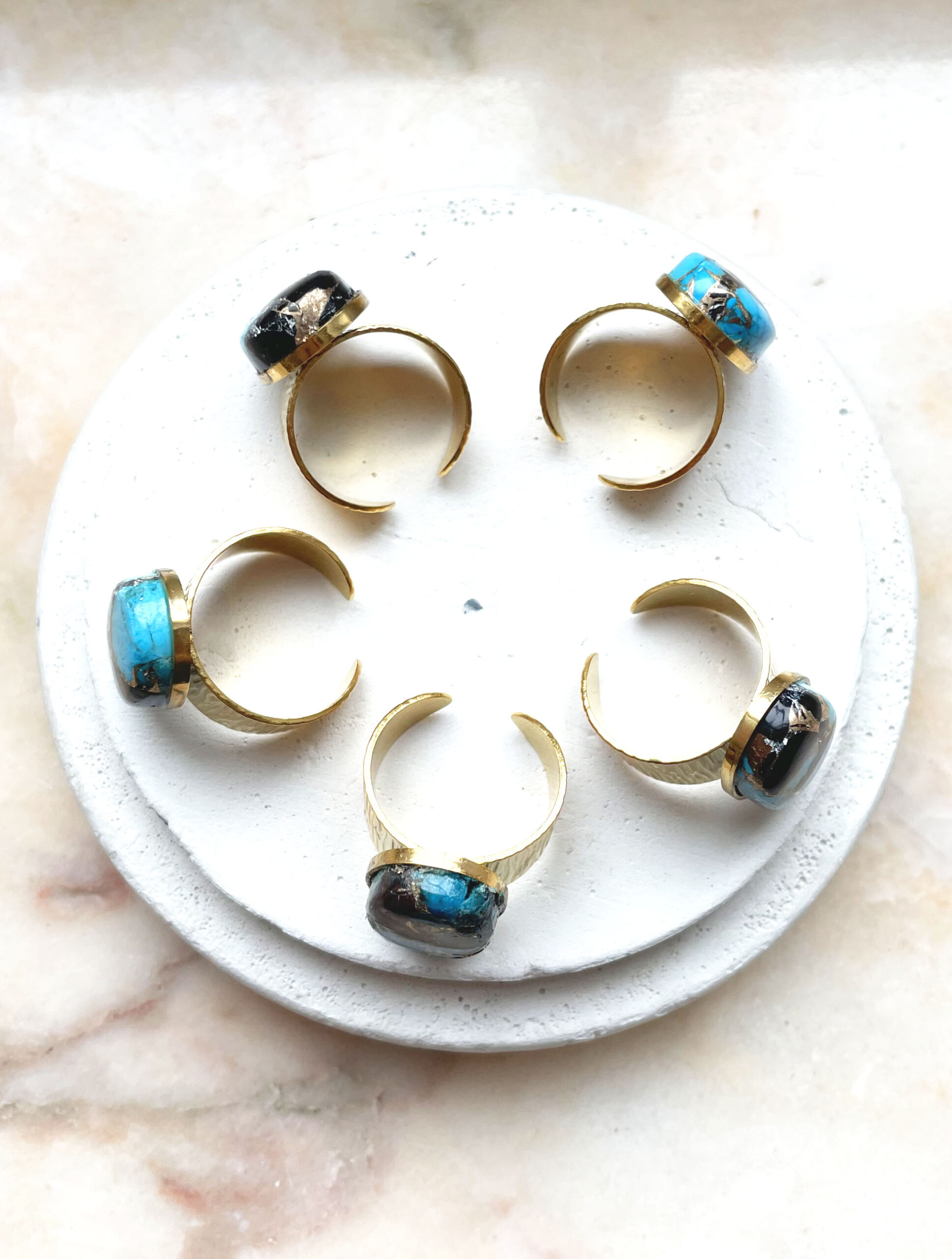 Bague ARIANA turquoise/noire – Image 2