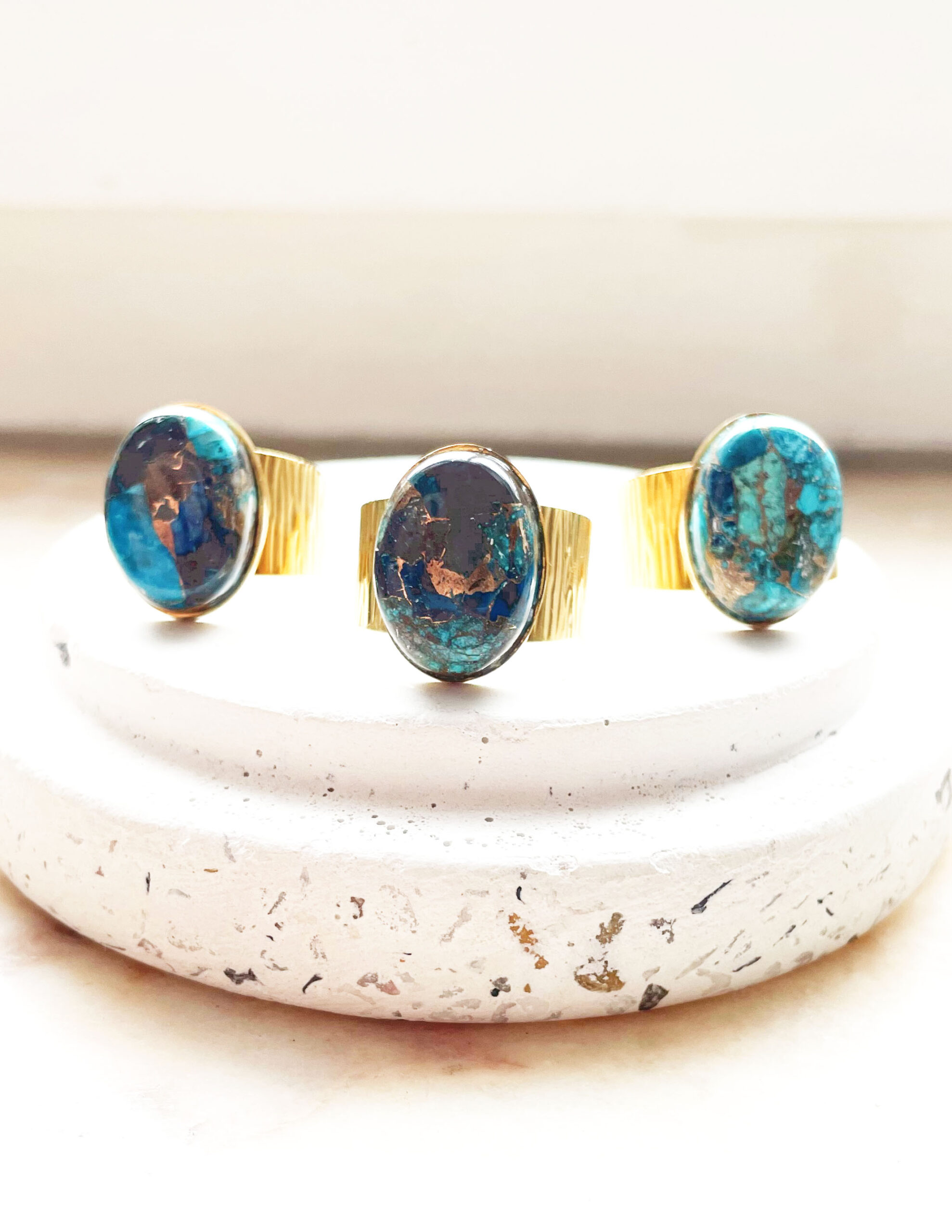 Bague ARIANA turquoise/marron