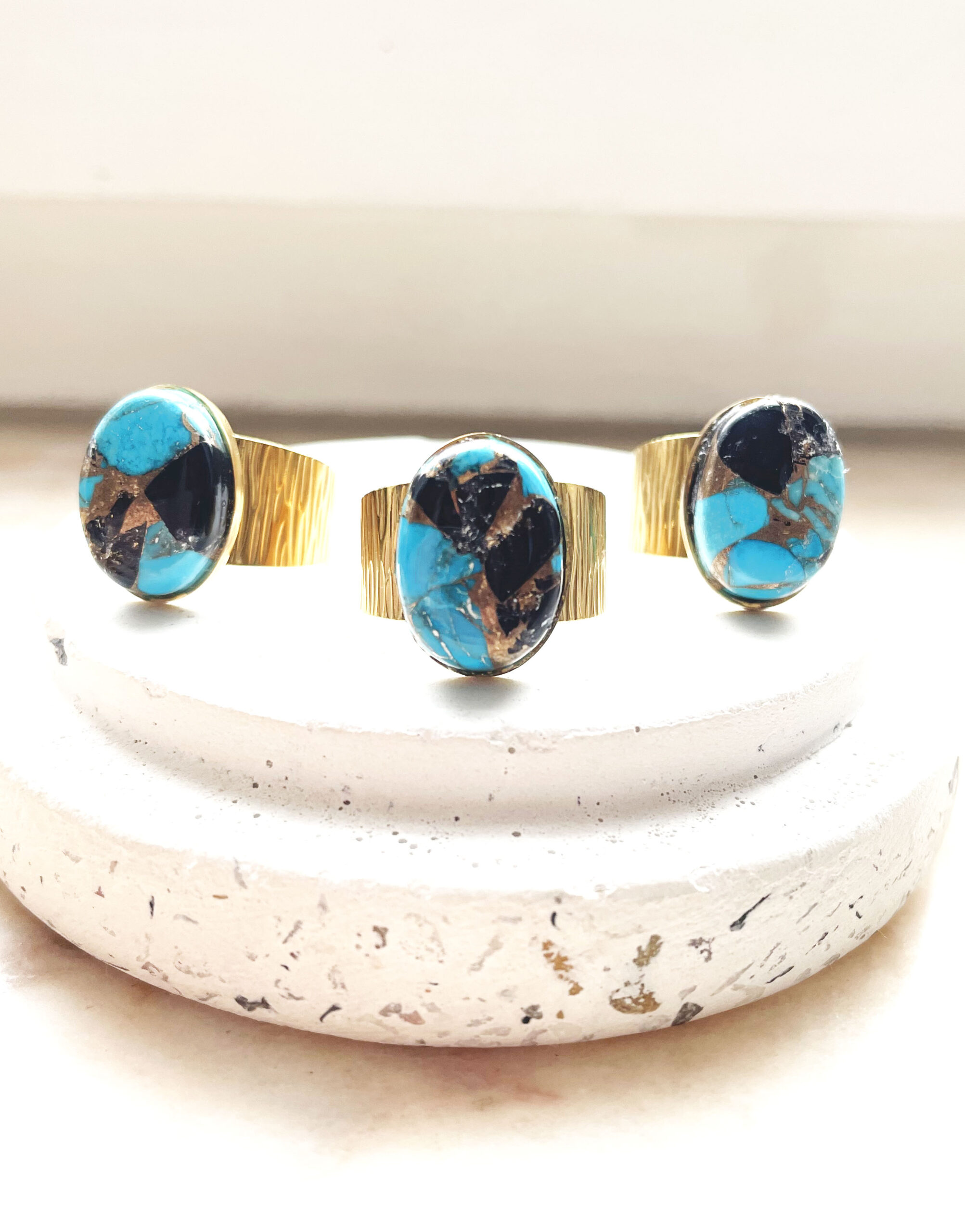 Bague ARIANA turquoise/noire – Image 4