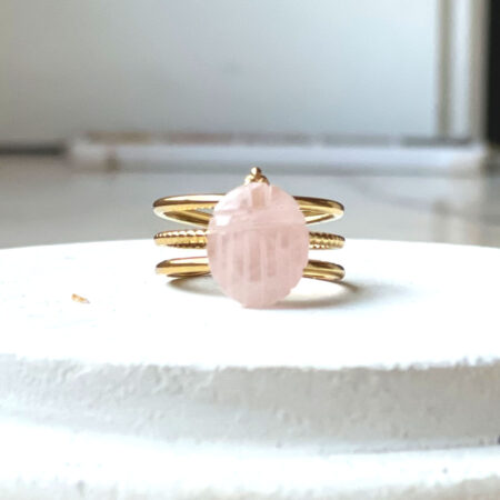 Bague SCARA quartz rose