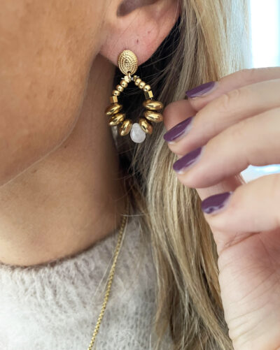 Boucles d'oreille GAÏA rose – Image 2