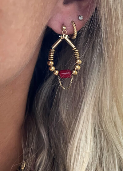 Boucles d'oreille PAULINA bordeaux