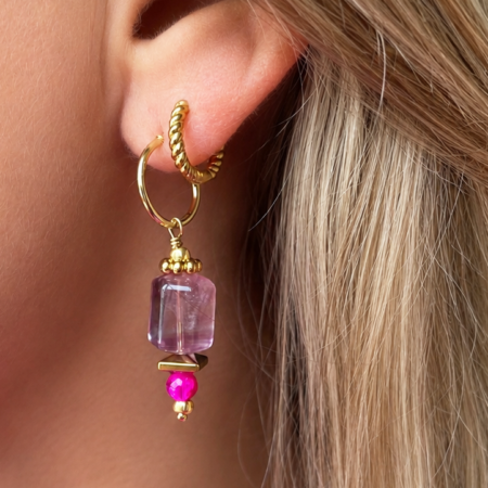 Boucles d'oreille SELENE mauve