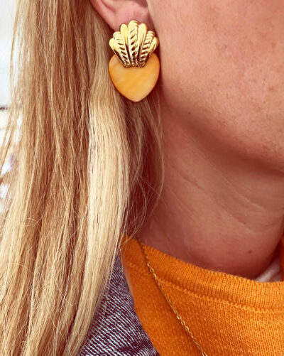 Boucles COEUR oranges