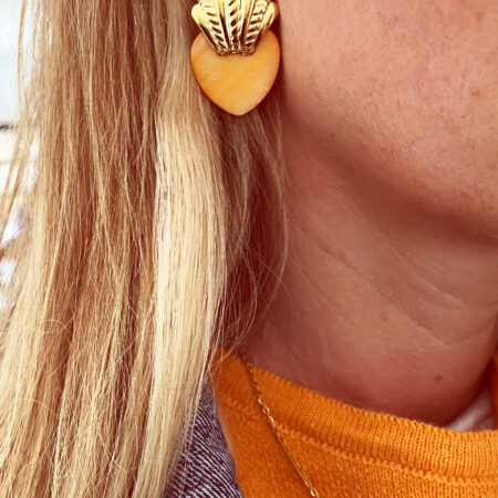 Boucles COEUR oranges