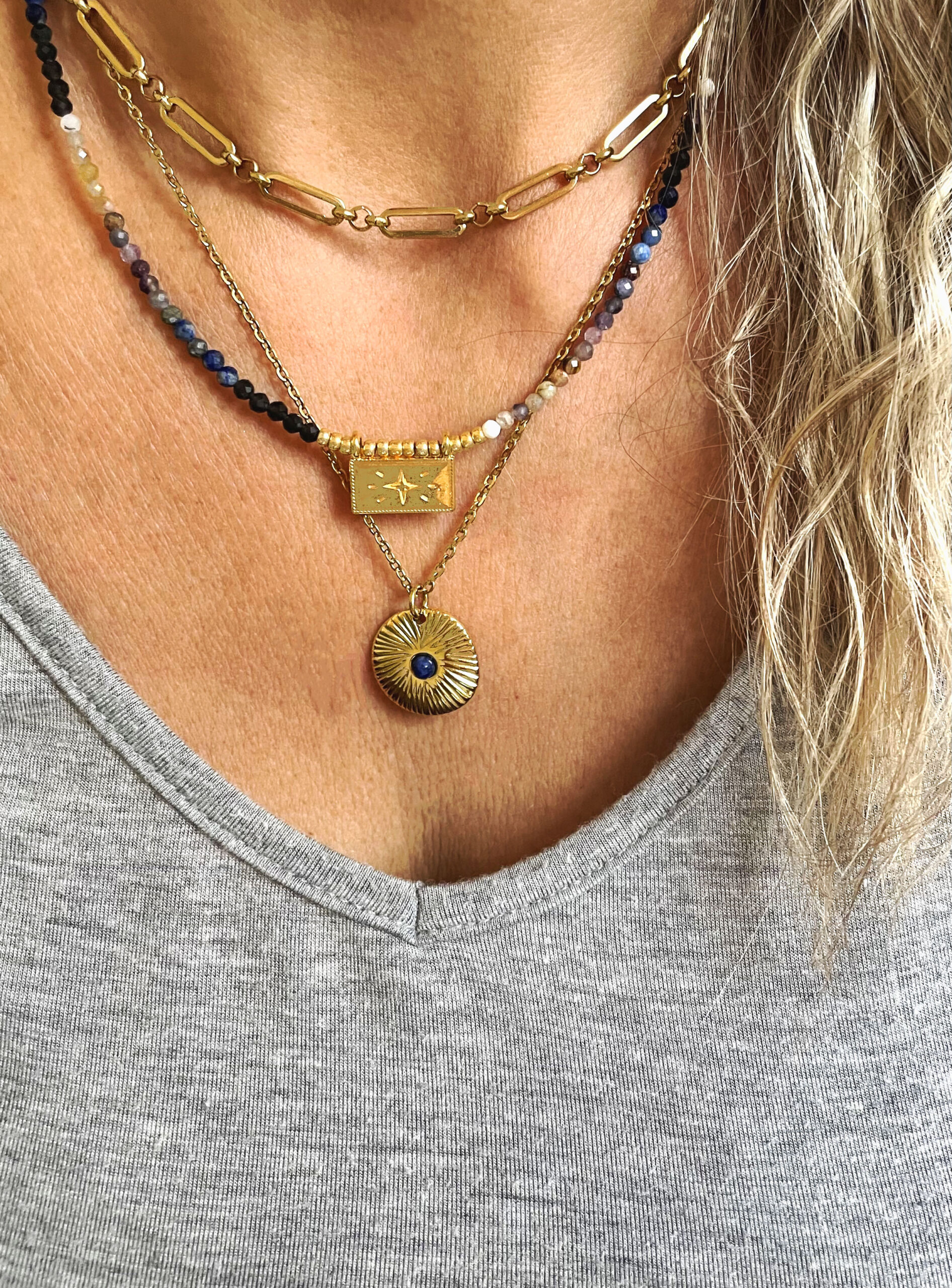 Collier CORALIE bleu – Image 2