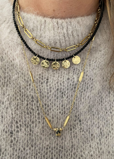 Collier ISIS agate noire