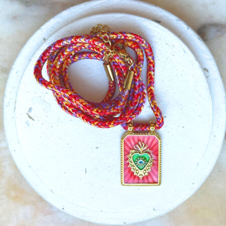 Collier MAHAUT rouge rosé