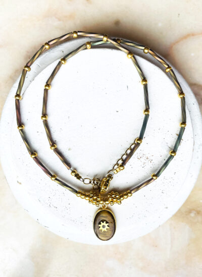 Collier PASCALINE oeil de tigre – Image 5