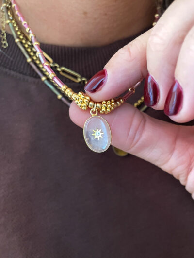 Collier PASCALINE quartz rose