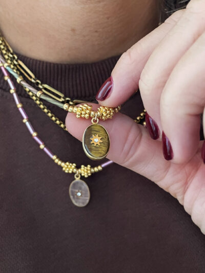 Collier PASCALINE oeil de tigre