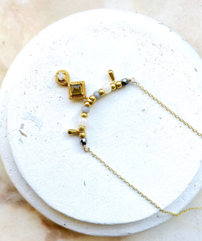 Collier PAXA gris-blanc