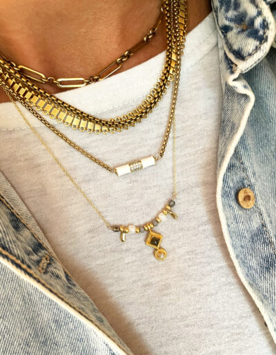 Collier PAXA gris-blanc – Image 3