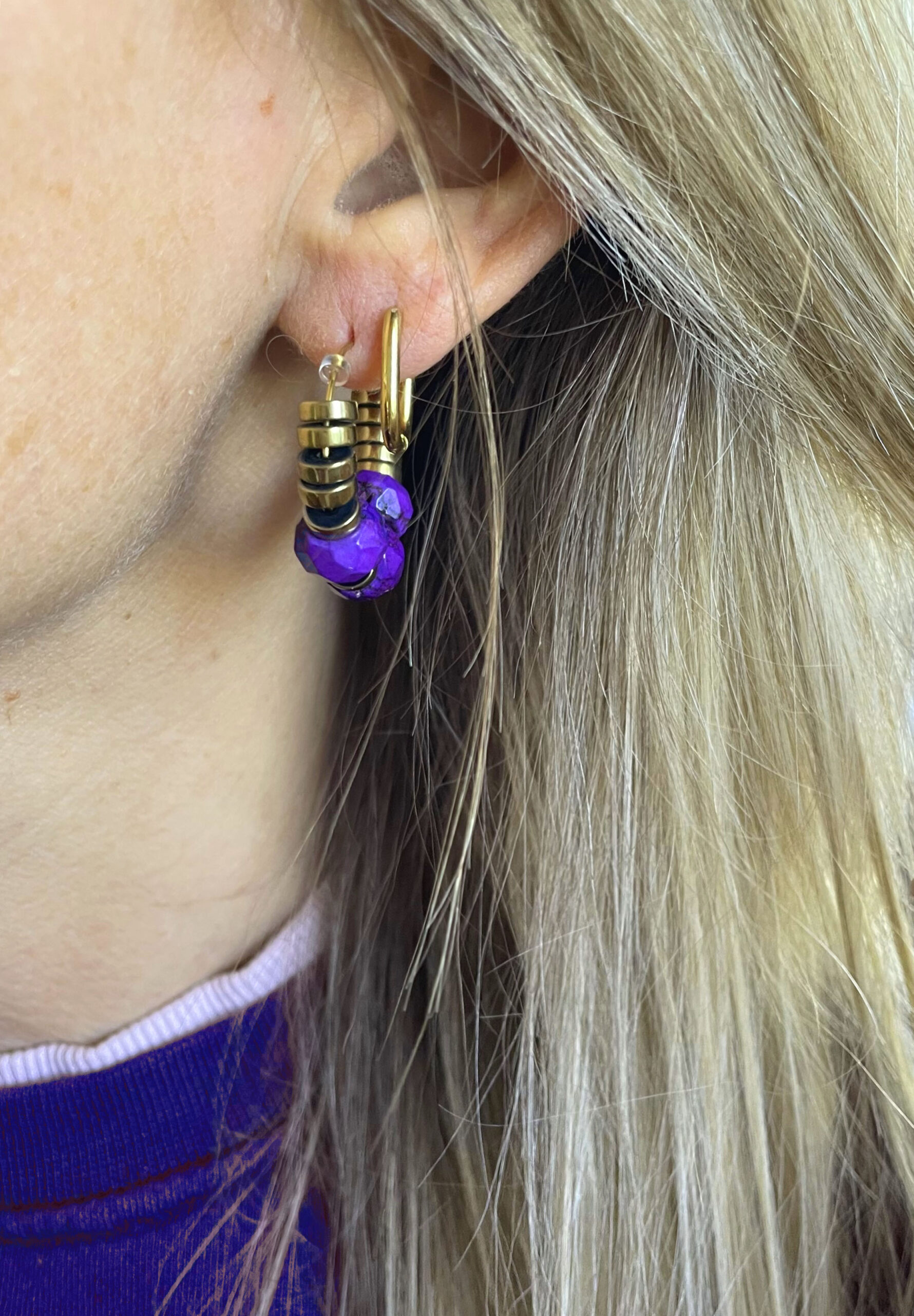 Créoles SOFIA mauve – Image 3