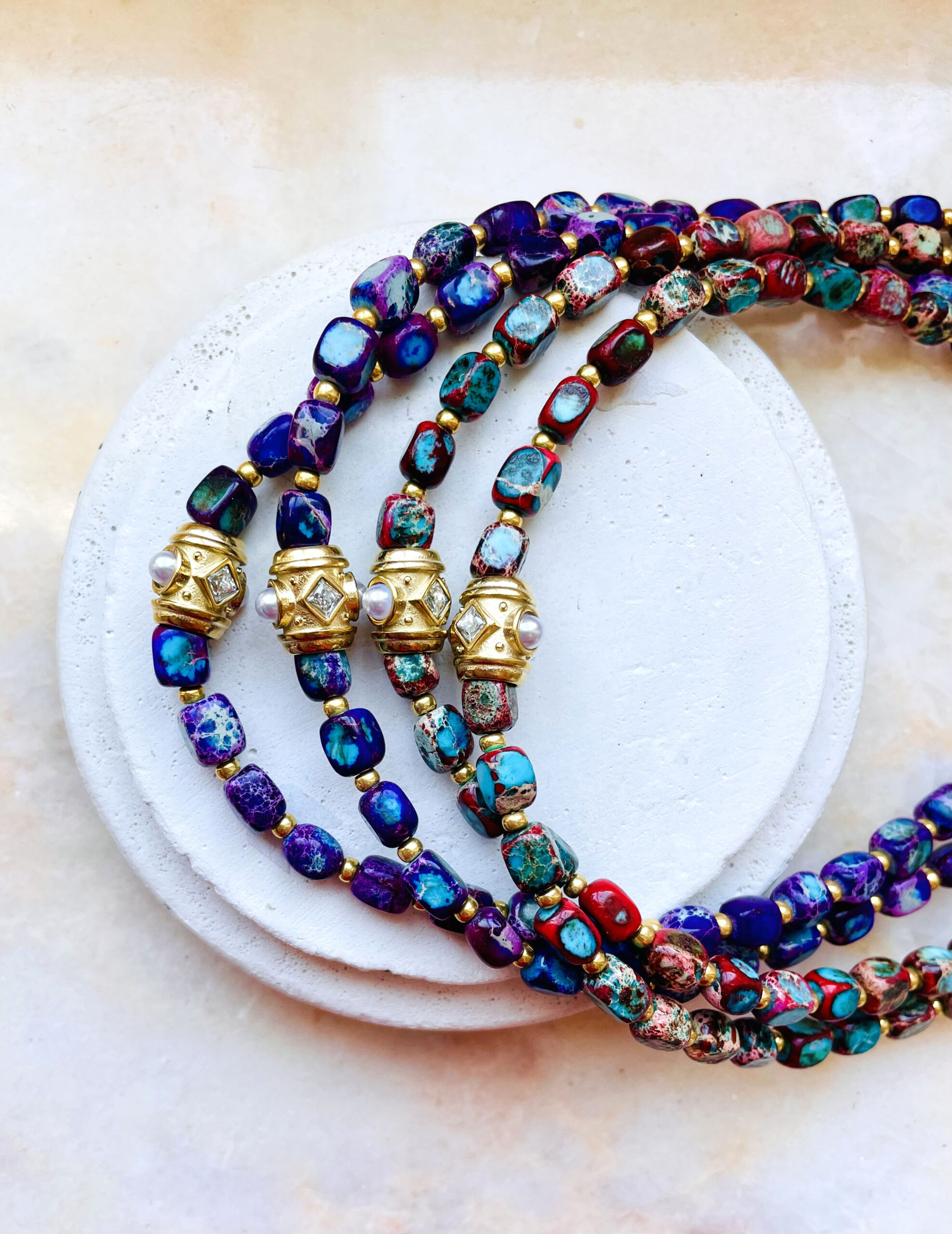Collier GLORIA rouge/turquoise – Image 4