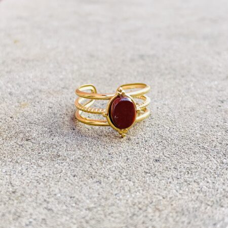 Bague AMIRA jaspe rouge