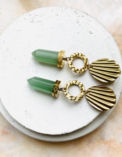 Boucles d’oreille OLIVIA aventurine – Image 3