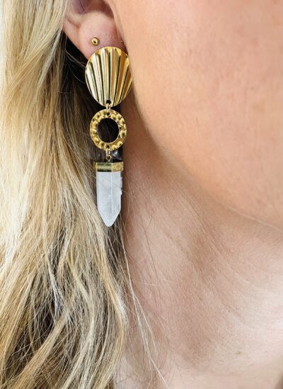Boucles d’oreille OLIVIA cristal de roche