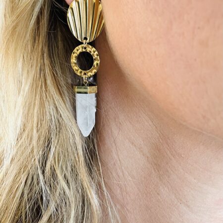 Boucles d’oreille OLIVIA cristal de roche