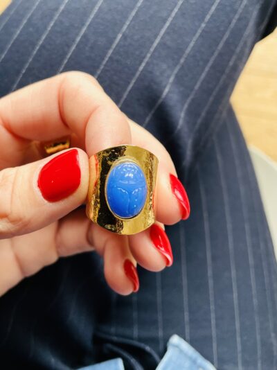 Bague SCARABÉE bleue