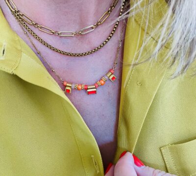 Collier ALISON rouge/orange – Image 3