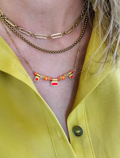 Collier ALISON rouge/orange