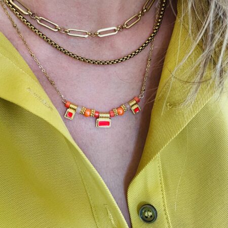 Collier ALISON rouge/orange