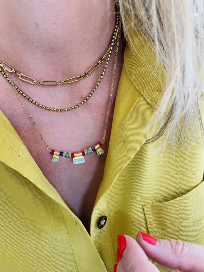 Collier ALISON vert/mauve – Image 4
