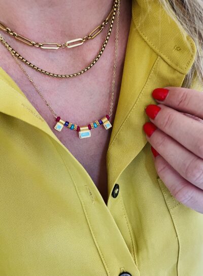 Collier ALISON vert/mauve – Image 3