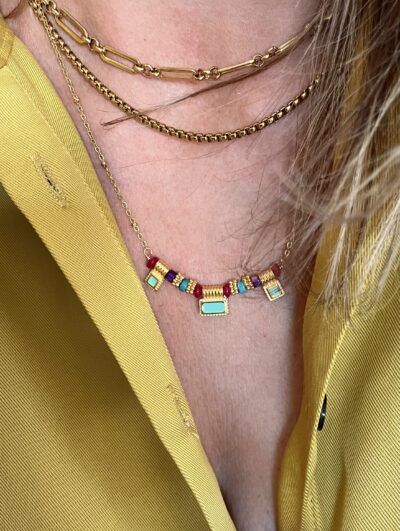Collier ALISON vert/mauve – Image 2