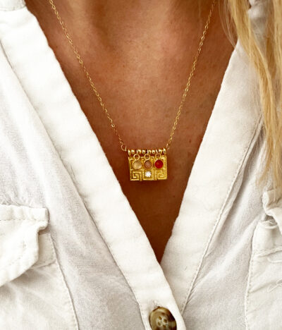 Collier UNIQUE rose orangé – Image 2