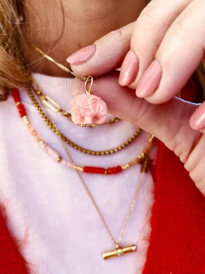 Pendentif ELEPHANT corail – Image 3