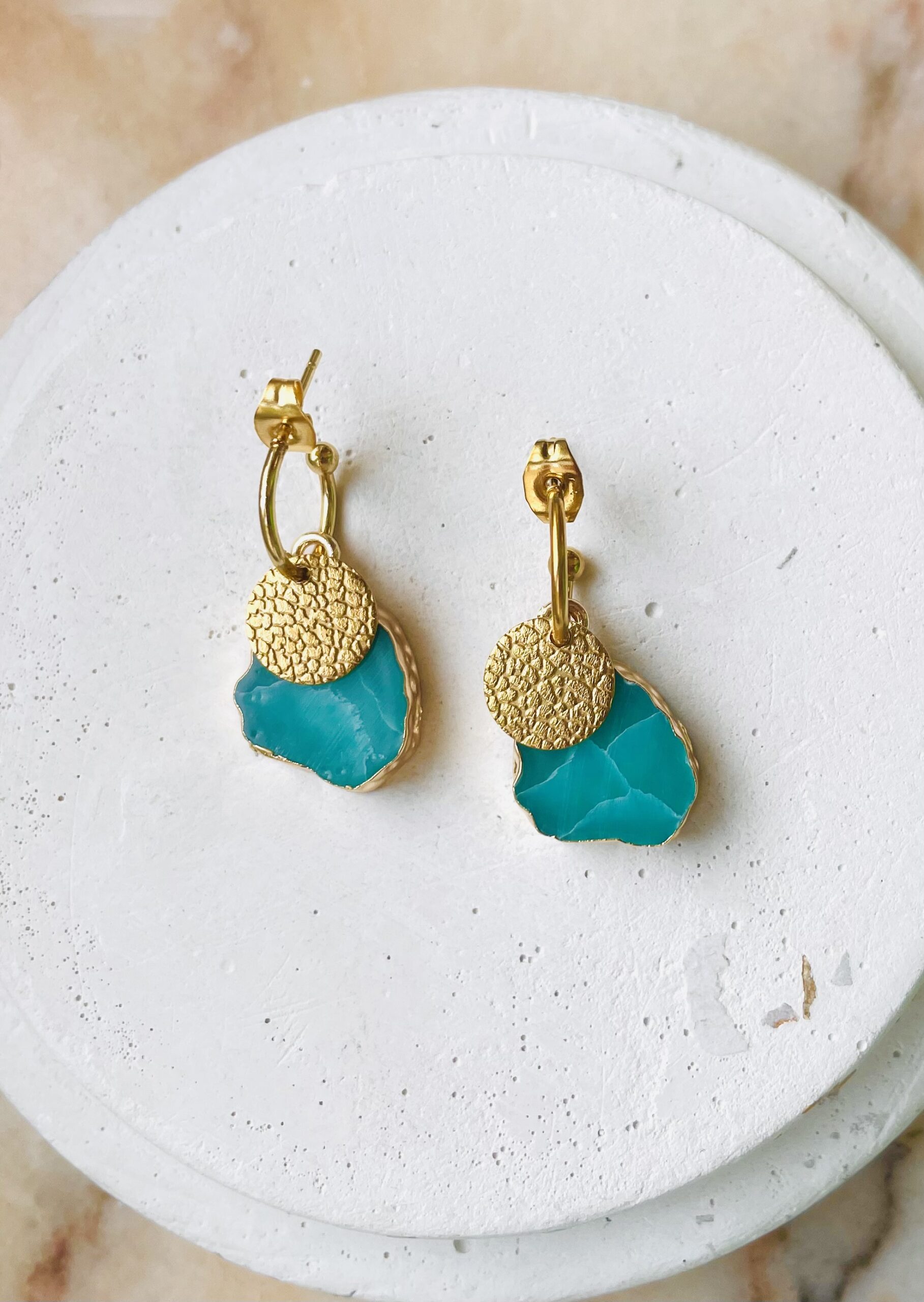 Créoles ADIXIA vert turquoise