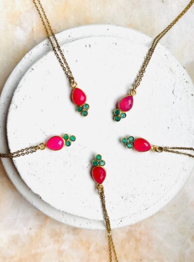 Collier ROSE fushia