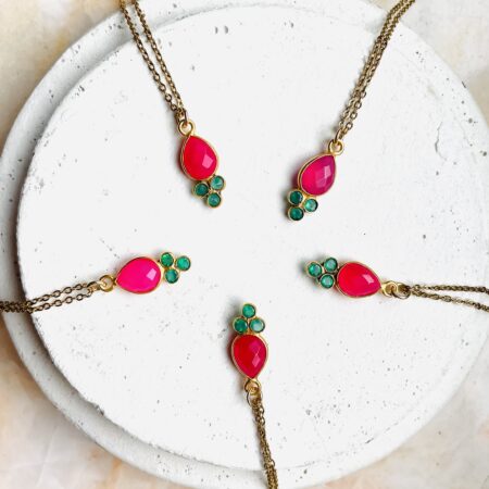 Collier ROSE fushia