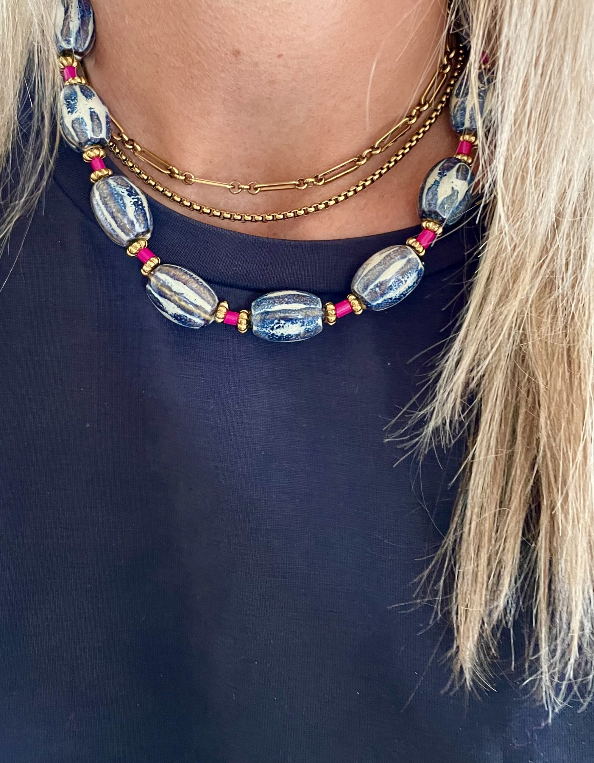 Collier AMAYA bleu – Image 2