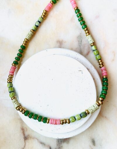 Collier OLGA vert/corail – Image 5