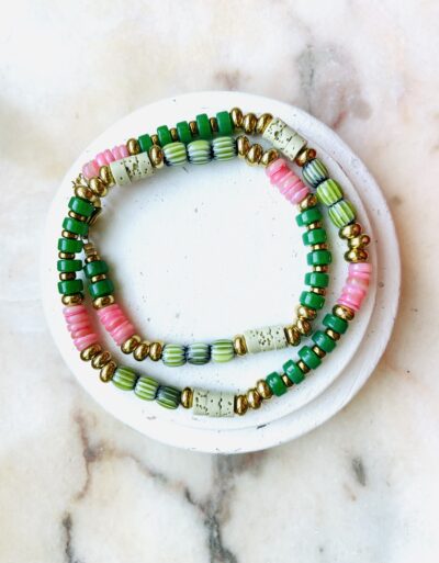 Collier OLGA vert/corail