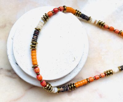Collier OLGA chocolat/orange – Image 6