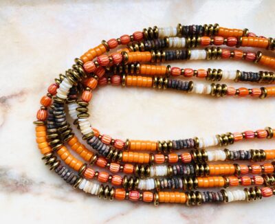 Collier OLGA chocolat/orange – Image 5