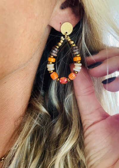 Boucles d'oreille OLGA orange/marron – Image 4