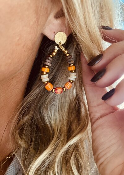 Boucles d'oreille OLGA orange/marron – Image 3
