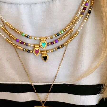 Collier CŒUR vert