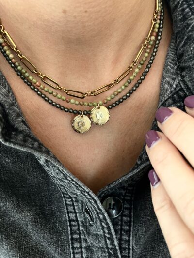 Collier BEVERLY en unakite – Image 4