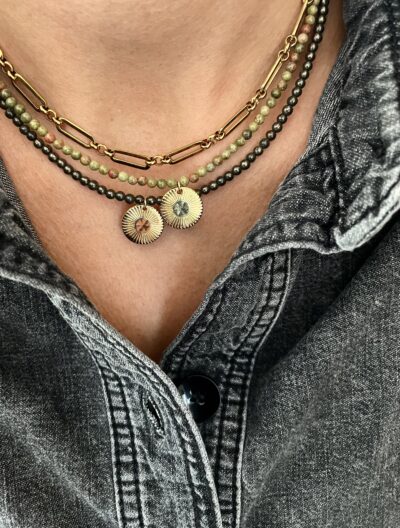 Collier BEVERLY en unakite – Image 3