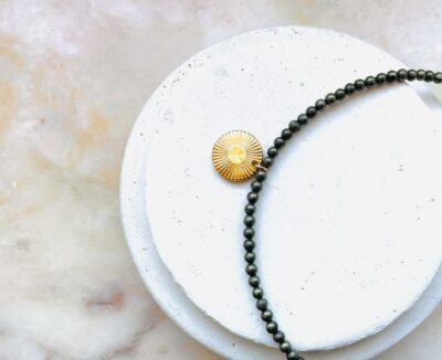 Collier BEVERLY en pyrite