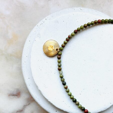 Collier BEVERLY en unakite