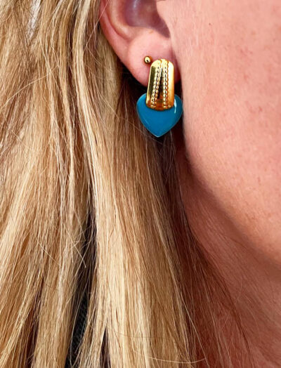 Boucles PETIT COEUR turquoise