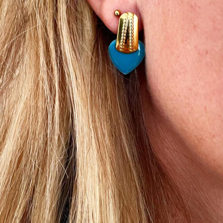 Boucles PETIT COEUR turquoise